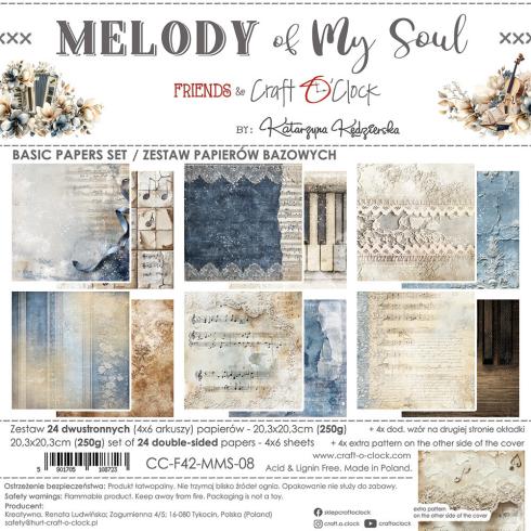 Craft OClock - Designpapier "Melody of My Soul" Basic Paper Pack 8x8 Inch - 24 Bogen