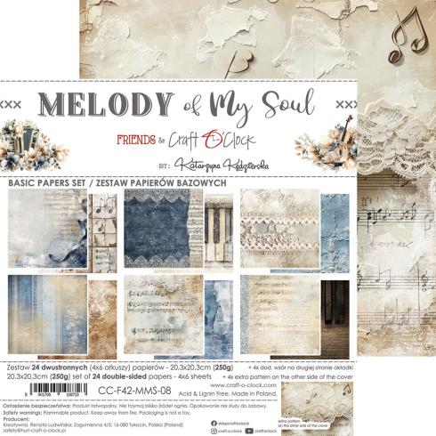 Preview: Craft OClock - Designpapier "Melody of My Soul" Basic Paper Pack 8x8 Inch - 24 Bogen