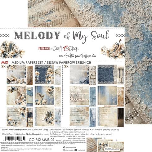 Preview: Craft OClock - Designpapier "Melody of My Soul" Medium Paper Pack 8x8 Inch - 24 Bogen