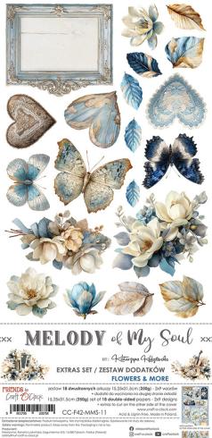 Craft OClock - Ausschneidebogen "Melody of My Soul" Extra Set Flowers & More - 18 Bogen