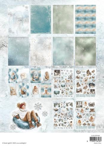 Preview: Studio Light - Stanzteile "Snowy Winter Days" Die Cut Block - 28 Bogen