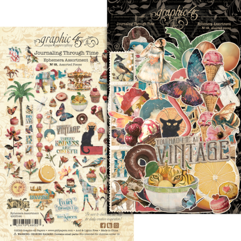 Graphic 45 - Stanzteile "Journaling Through Time" Ephemera