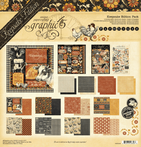 Graphic 45 - Designpapier "Farmhouse Keepsake" Edition 12x12 Inch - 20 Bogen