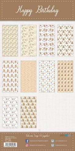 Preview: Papers For You - Designpapier "Happy Birthday" Scrap Paper Pack 6x12 Inch - 10 Bogen 