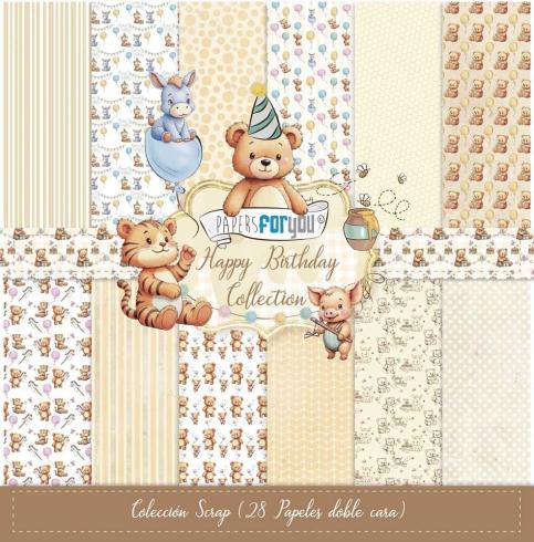 Papers For You - Designpapier "Happy Birthday" Scrap Paper Pack 6x6 Inch - 28 Bogen  