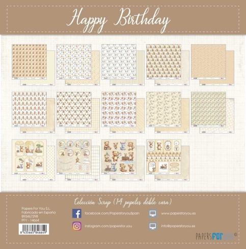 Preview: Papers For You - Designpapier "Happy Birthday" Scrap Paper Pack 12x12 Inch - 14 Bogen 