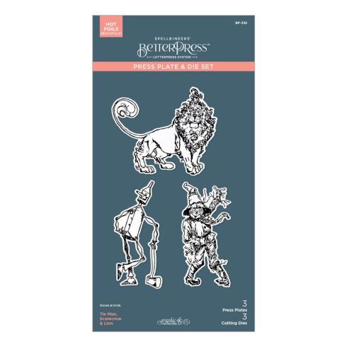 Spellbinders - Buchdrucktechnik "Tin Man, Scarecrow & Lion" BetterPress Plate & Dies