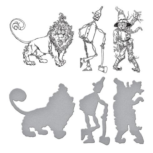 Preview: Spellbinders - Buchdrucktechnik "Tin Man, Scarecrow & Lion" BetterPress Plate & Dies