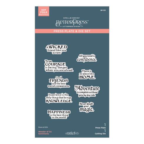 Spellbinders - Buchdrucktechnik "Sentiments" BetterPress Plate & Dies