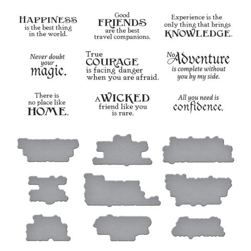 Preview: Spellbinders - Buchdrucktechnik "Sentiments" BetterPress Plate & Dies