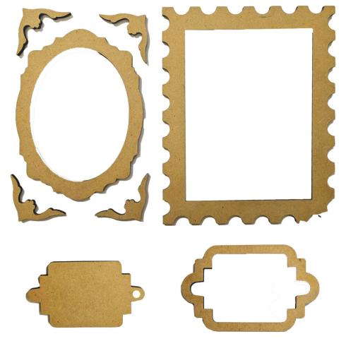 Preview: Stamperia - Holzteile "Frames and Plates" MDF Crafty Shapes Blanks