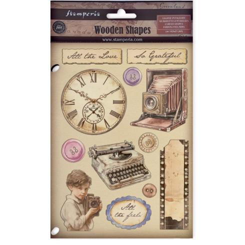 Preview: Stamperia - Holzteile A5 "Quiet Days" Wooden Shapes