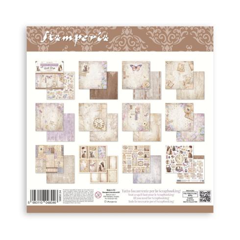 Preview: Stamperia - Designpapier "Quiet Days" Paper Pack 8x8 Inch - 10 Bogen