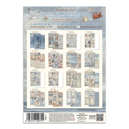 Preview: Stamperia - Papier, Aufkleber & Stanzteile "Silent Sea" Junk Journal Backgrounds,Stickers,Cut-Outs