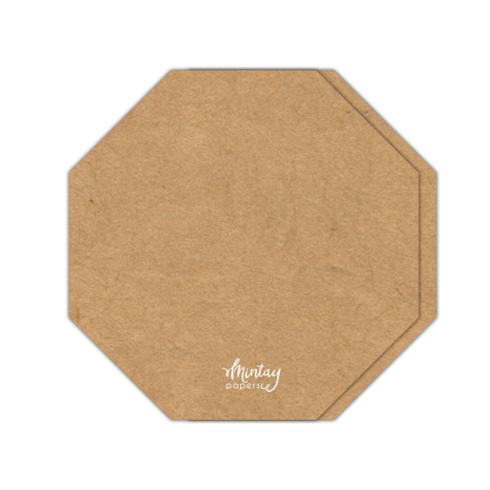 Mintay Papers - Kartenbasis "Octagon" Card Base Kraft 15x15cm - 5 Stück