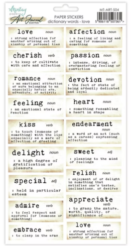 Mintay Papers - Aufkleber "Dictionary Words Love" Paper Sticker Words 6x12 Inch