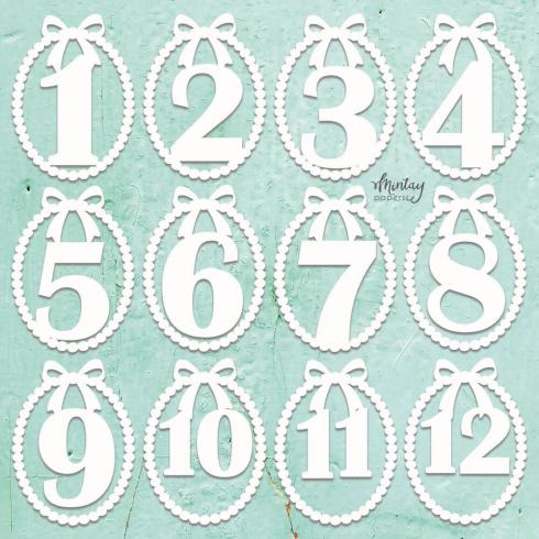 Mintay Papers - Stanzteile "Baby Milestones" Chipboard - Chippies Decor 12x12 Inch
