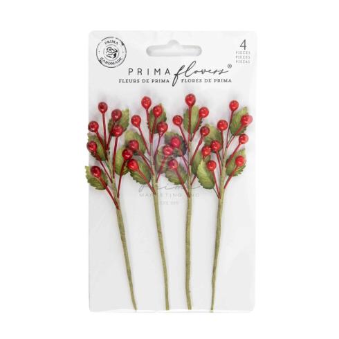 Prima Marketing - Papier Blumen "Twinkle & Treats" Flowers Christmas Berries