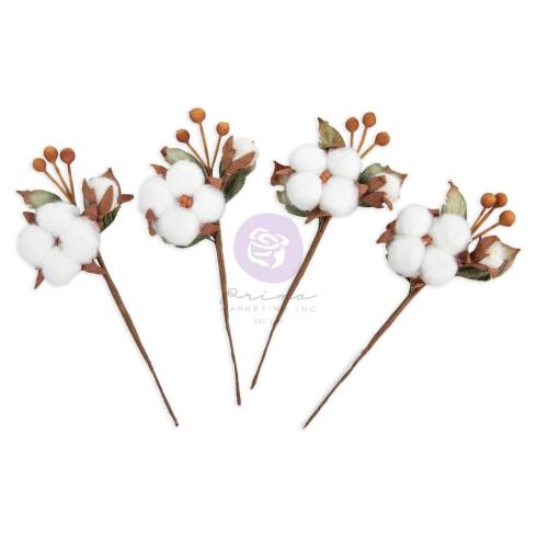 Preview: Prima Marketing - Papier Blumen "Twinkle & Treats" Flowers Snowy Cotton