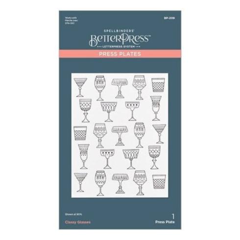 Spellbinders - Buchdrucktechnik "Classy Glasses" BetterPress Plate