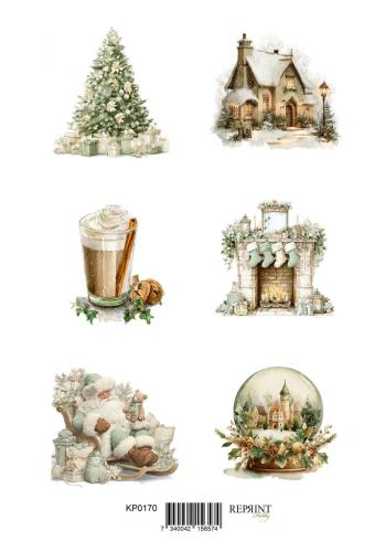 Reprint - Stanzteile "Home For Christmas" Cutouts A4 - 8 Bogen