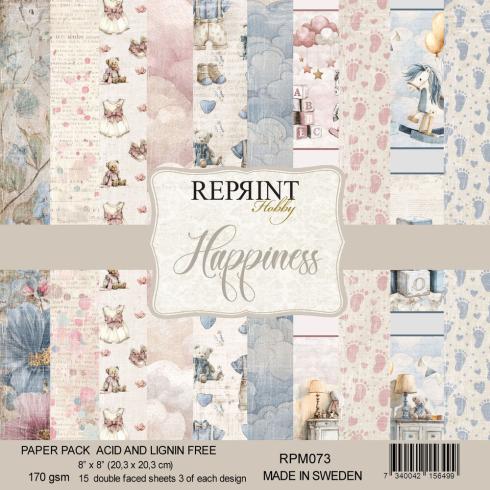 Reprint - Designpapier "Happiness" Paper Pack 8x8 Inch - 15 Bogen