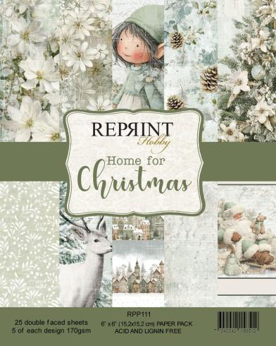 Reprint - Designpapier "Home For Christmas" Paper Pack 6x6 Inch - 20 Bogen