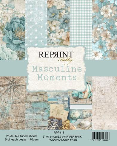 Reprint - Designpapier "Masculine Moments" Paper Pack 6x6 Inch - 20 Bogen