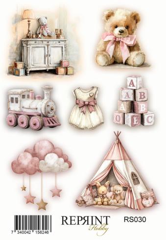 Reprint - Aufkleber "Happiness Baby Girl" Sticker 10x21cm - 3 Bogen