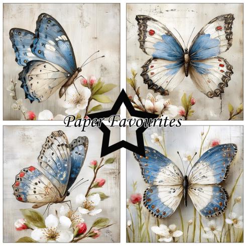 Preview: Paper Favourites - Designpapier "Grunge Butterflies" Paper Pack 6x6 Inch - 24 Bogen