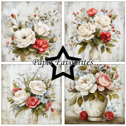 Preview: Paper Favourites - Designpapier "Grunge Floral" Paper Pack 6x6 Inch - 24 Bogen