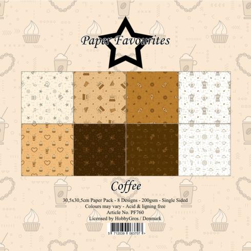 Paper Favourites - Designpapier "Coffee" Paper Pack 12x12 Inch 8 Bogen