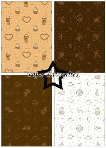 Preview: Paper Favourites - Designpapier "Coffee" Paper Pack A5 - 24 Bogen