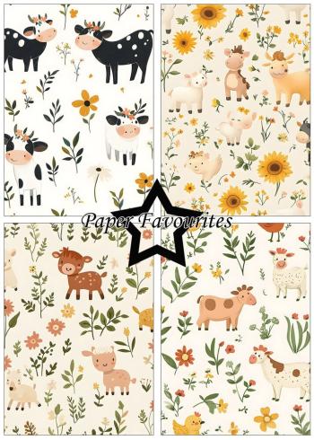 Preview: Paper Favourites - Designpapier "Cute Farm Animals" Paper Pack A5 - 24 Bogen