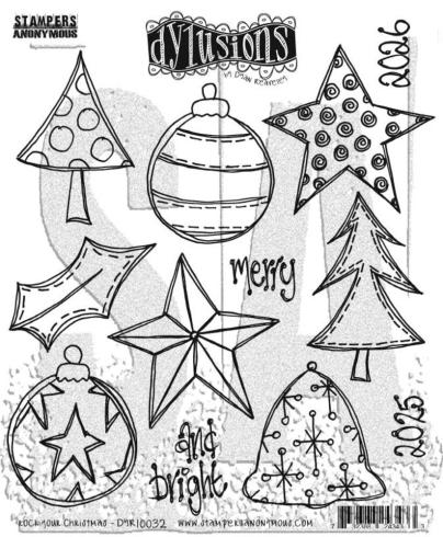 Stampers Anonymous - Gummistempelset "Rock Your Christmas" Dylusions Cling Stamp Design by Dyan Reaveley