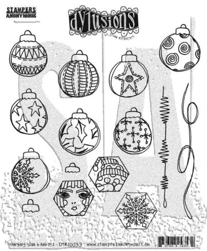 Stampers Anonymous - Gummistempelset "Hanging Your Baubles" Dylusions Cling Stamp Design by Dyan Reaveley