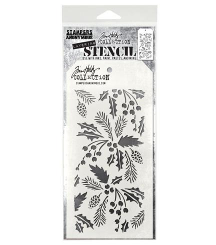 Stampers Anonymous - Schablone "Festive" Layering Stencil Design by Tim Holtz