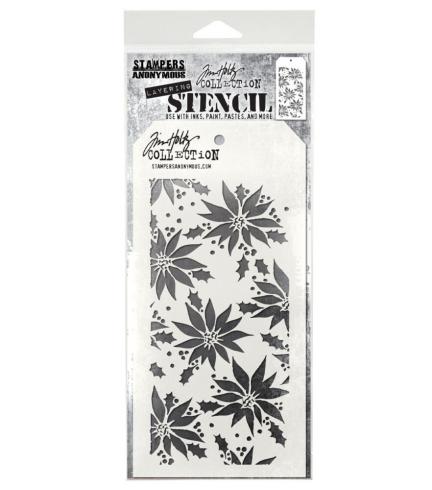 Stampers Anonymous - Schablone "Poinsettia" Layering Stencil Design by Tim Holtz