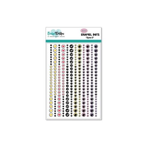 Carlijn Design - Klebesteine "Eyes 2" Enamel Dots 300 Stück