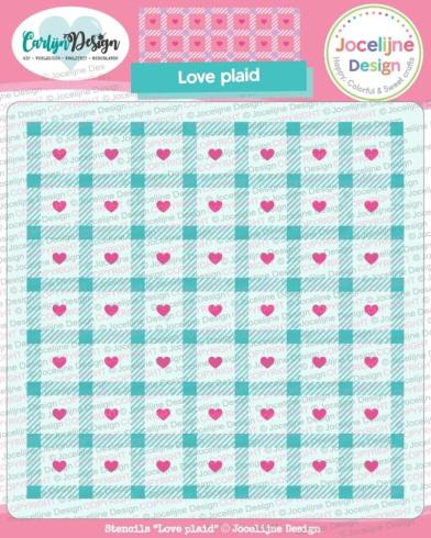 Preview: Carlijn Design - Schablone 15x15cm "Love Plaid" Stencil