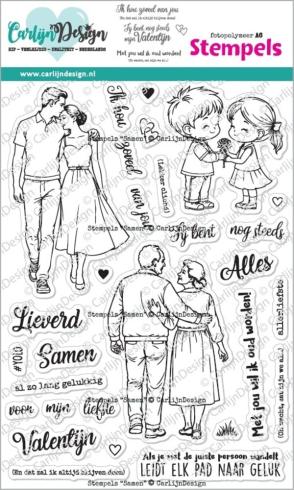 Preview: Carlijn Design - Stempelset "Samen " Clear Stamps