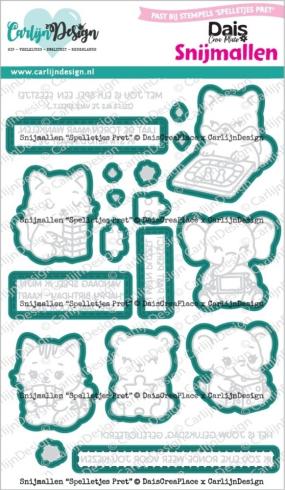 Preview: Carlijn Design - Stanzschablone "Spelletjes Pret " Dies