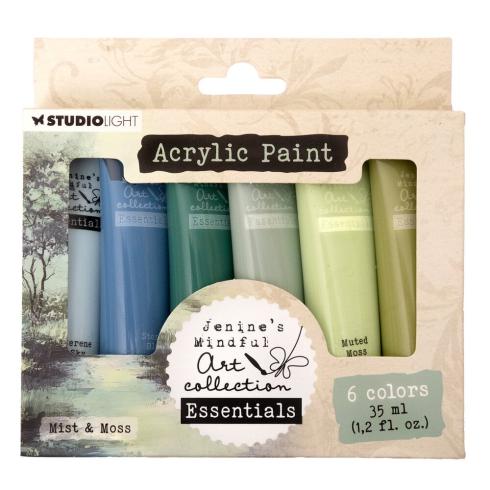 Studio Light - Acrylfarbe "Mist & Moss" Acrylic Paint Set 6x35ml Design by Jenines Mindful Art