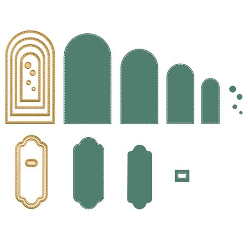 Preview: Vaessen Creative - Stanzschablone "Runde Banner & Etiketten" Dies