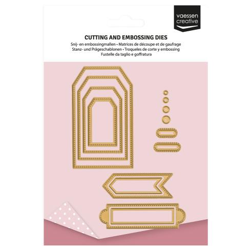 Vaessen Creative - Stanzschablone "Trapezförmige Banner & Etiketten" Dies