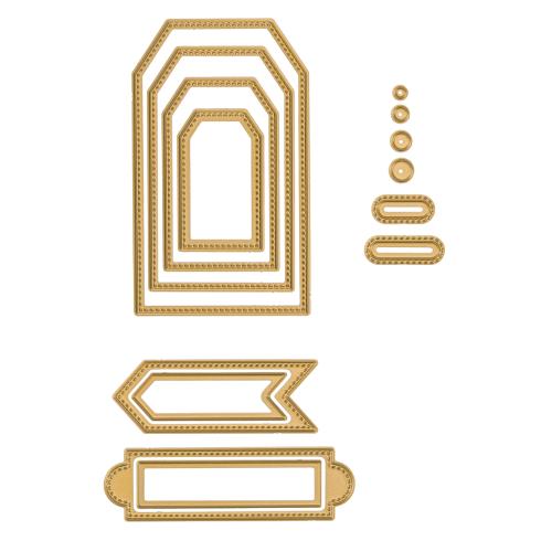 Preview: Vaessen Creative - Stanzschablone "Trapezförmige Banner & Etiketten" Dies