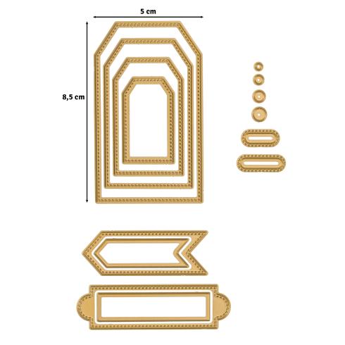Preview: Vaessen Creative - Stanzschablone "Trapezförmige Banner & Etiketten" Dies