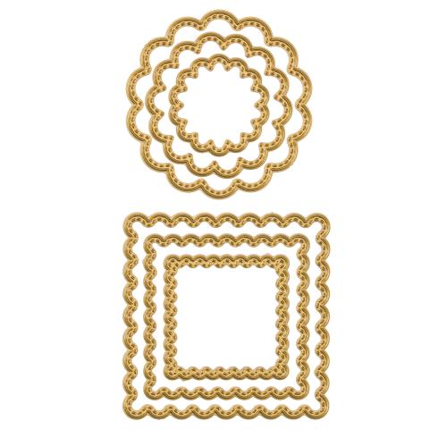 Preview: Vaessen Creative - Stanzschablone "Gewellte Kreise & Quadrate" Dies