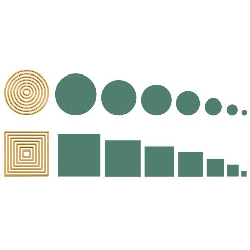 Preview: Vaessen Creative - Stanzschablone "Kreise & Quadrate" Dies