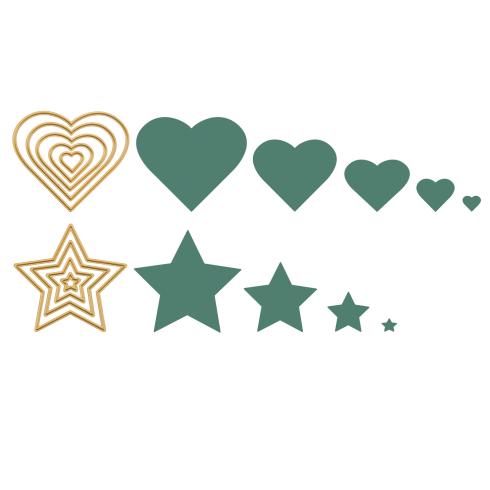 Preview: Vaessen Creative - Stanzschablone "Sterne & Herzen" Dies